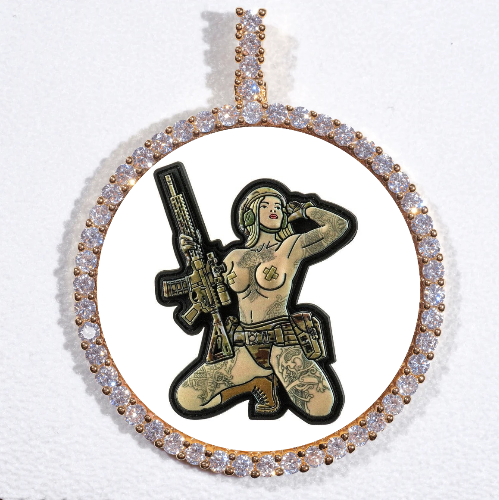 LARGE 3D CIRCLE CUSTOM PICTURE PENDANT