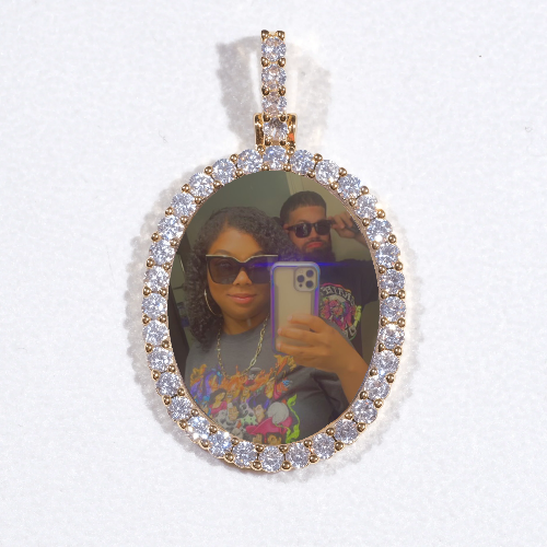3D Oval Custom Picture Pendant