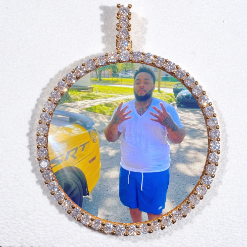 LARGE 3D CIRCLE CUSTOM PICTURE PENDANT