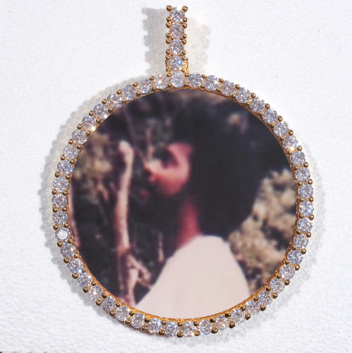 LARGE 3D CIRCLE CUSTOM PICTURE PENDANT