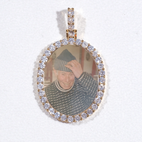 3D Oval Custom Picture Pendant