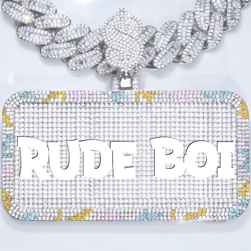CUSTOM LETTER NECKLACE 3D COLORFUL SQUARE
