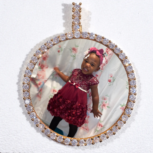 LARGE 3D CIRCLE CUSTOM PICTURE PENDANT