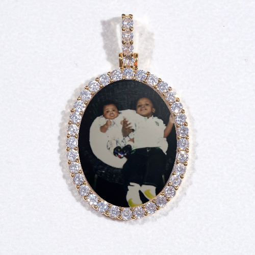 3D Oval Custom Picture Pendant