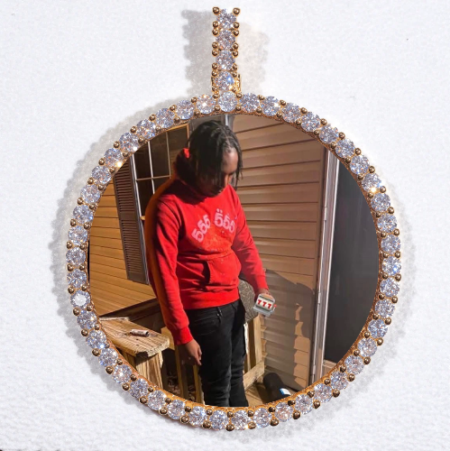 LARGE 3D CIRCLE CUSTOM PICTURE PENDANT