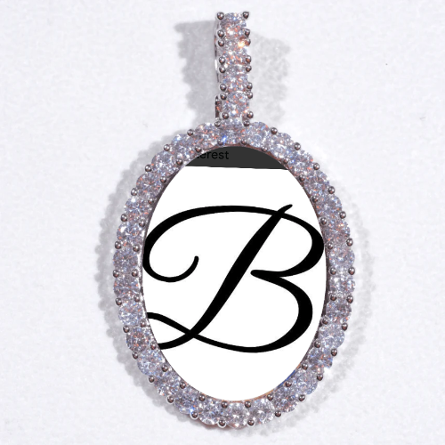 Large 3D Oval Custom Picture Pendant