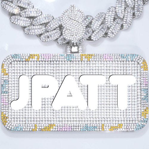 CUSTOM LETTER NECKLACE 3D COLORFUL SQUARE
