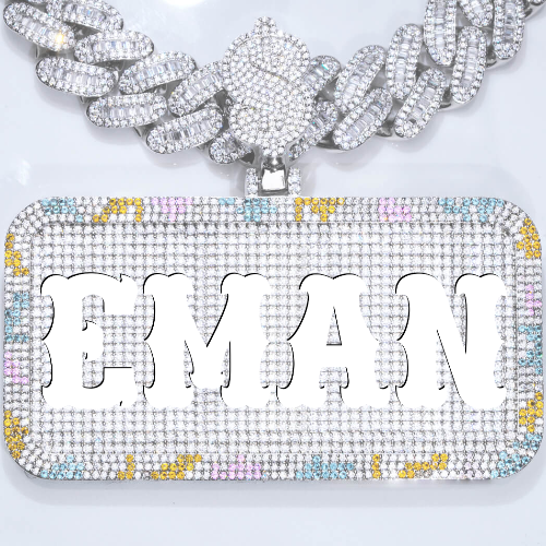 CUSTOM LETTER NECKLACE 3D COLORFUL SQUARE