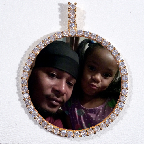 LARGE 3D CIRCLE CUSTOM PICTURE PENDANT