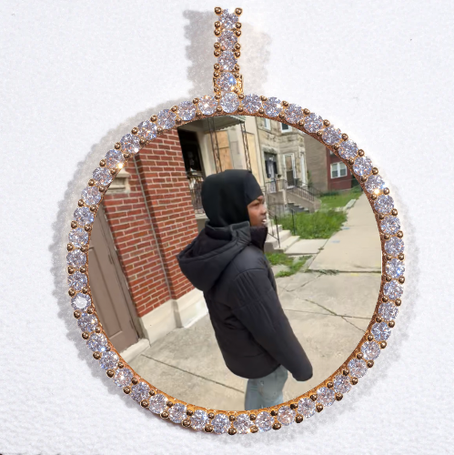 LARGE 3D CIRCLE CUSTOM PICTURE PENDANT
