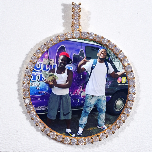 LARGE 3D CIRCLE CUSTOM PICTURE PENDANT