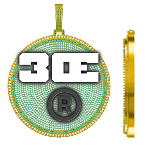 CUSTOM LETTER NECKLACE 3D BIG DISC