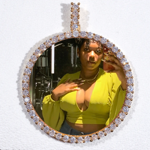 LARGE 3D CIRCLE CUSTOM PICTURE PENDANT
