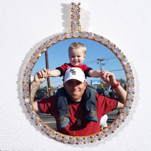 LARGE 3D CIRCLE CUSTOM PICTURE PENDANT