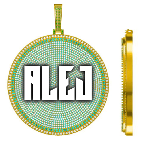 CUSTOM LETTER NECKLACE 3D BIG DISC