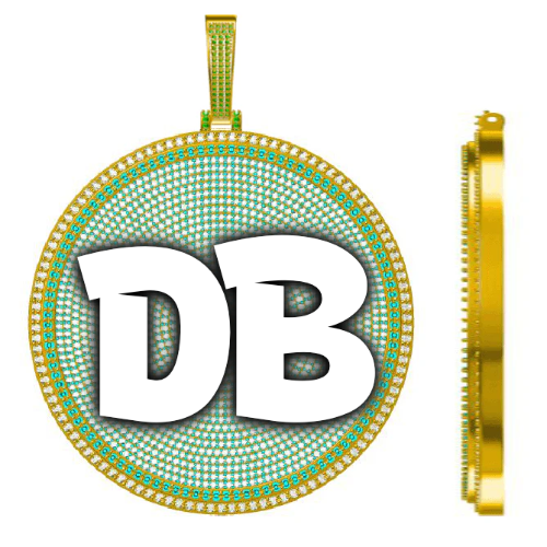 CUSTOM LETTER NECKLACE 3D BIG DISC