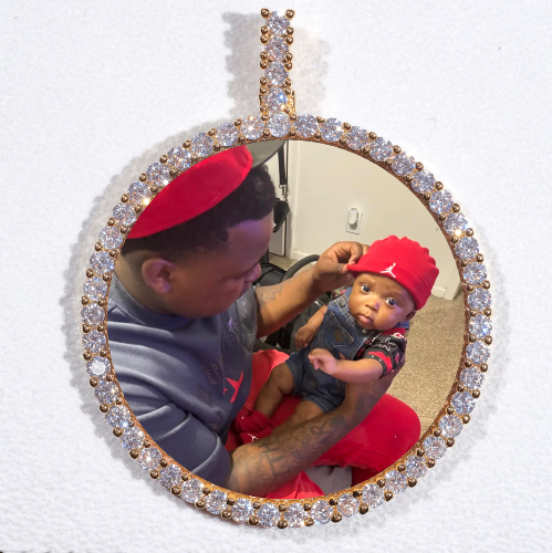 LARGE 3D CIRCLE CUSTOM PICTURE PENDANT