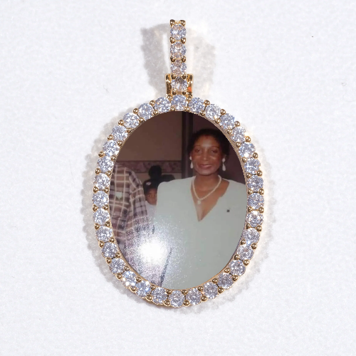 3D Oval Custom Picture Pendant