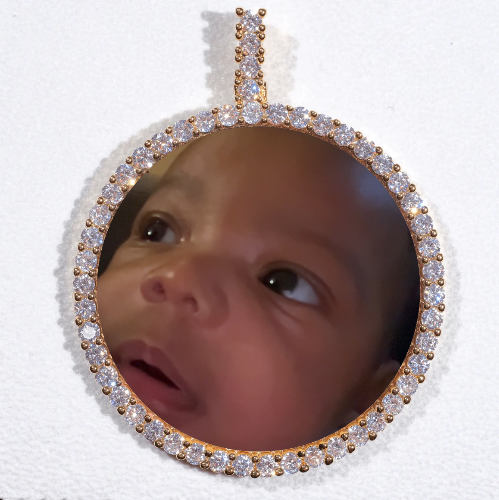 LARGE 3D CIRCLE CUSTOM PICTURE PENDANT