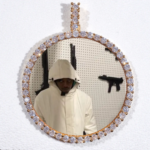 LARGE 3D CIRCLE CUSTOM PICTURE PENDANT