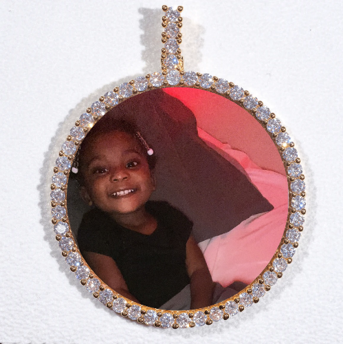LARGE 3D CIRCLE CUSTOM PICTURE PENDANT
