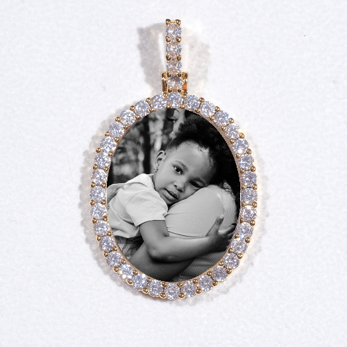 3D Oval Custom Picture Pendant