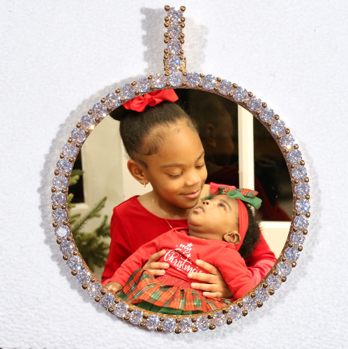 LARGE 3D CIRCLE CUSTOM PICTURE PENDANT