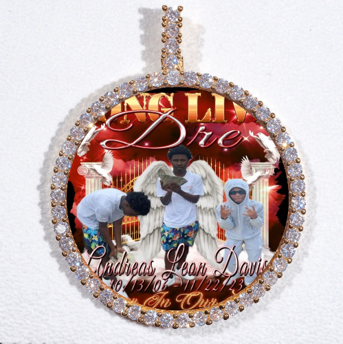 LARGE 3D CIRCLE CUSTOM PICTURE PENDANT