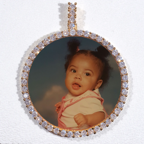 LARGE 3D CIRCLE CUSTOM PICTURE PENDANT