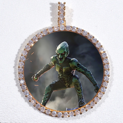 LARGE 3D CIRCLE CUSTOM PICTURE PENDANT