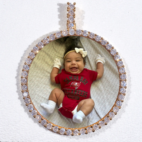 LARGE 3D CIRCLE CUSTOM PICTURE PENDANT