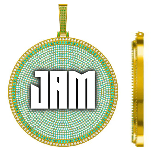 CUSTOM LETTER NECKLACE 3D BIG DISC
