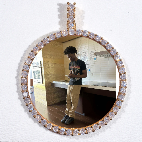 LARGE 3D CIRCLE CUSTOM PICTURE PENDANT