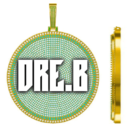 CUSTOM LETTER NECKLACE 3D BIG DISC