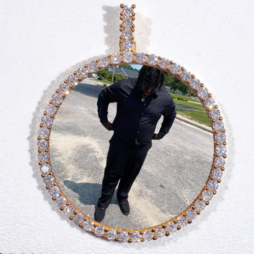 LARGE 3D CIRCLE CUSTOM PICTURE PENDANT