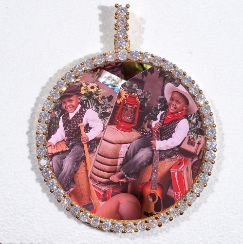 LARGE 3D CIRCLE CUSTOM PICTURE PENDANT