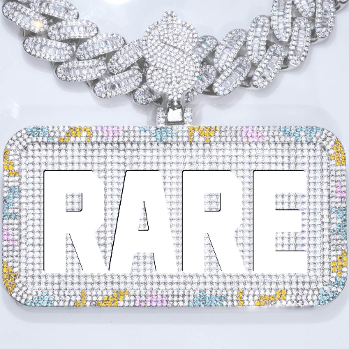 CUSTOM LETTER NECKLACE 3D COLORFUL SQUARE