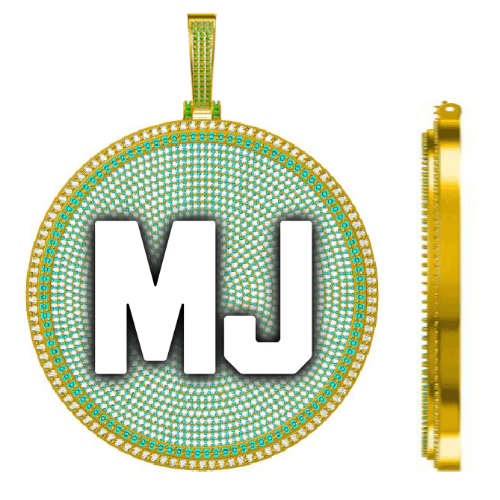 CUSTOM LETTER NECKLACE 3D BIG DISC