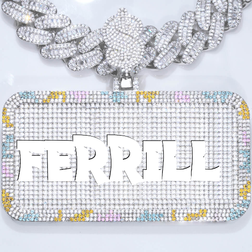 CUSTOM LETTER NECKLACE 3D COLORFUL SQUARE