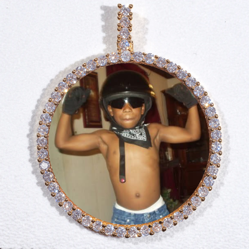 LARGE 3D CIRCLE CUSTOM PICTURE PENDANT