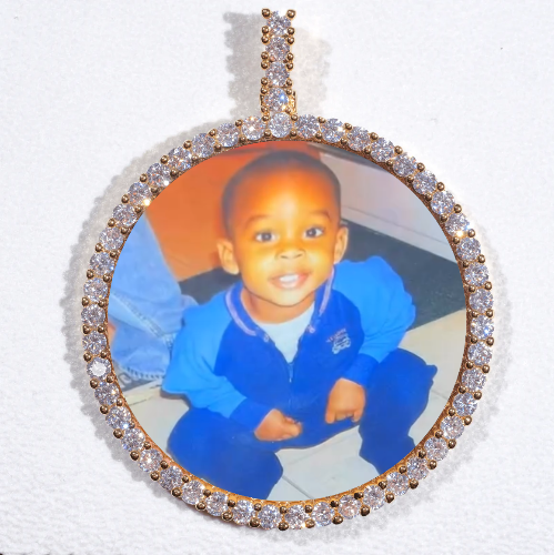LARGE 3D CIRCLE CUSTOM PICTURE PENDANT