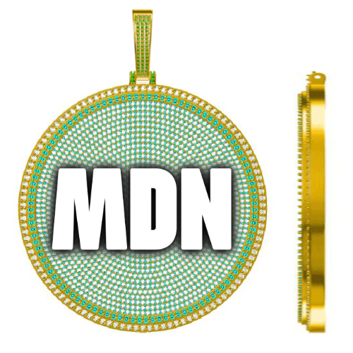 CUSTOM LETTER NECKLACE 3D BIG DISC