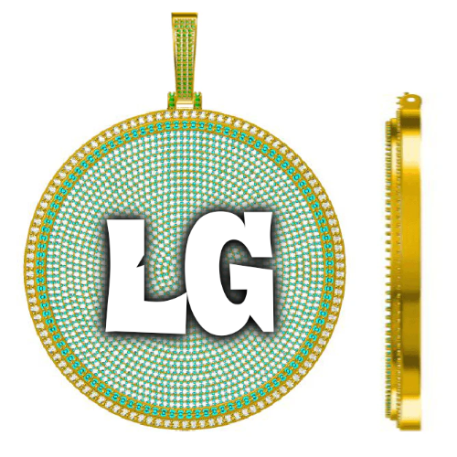 CUSTOM LETTER NECKLACE 3D BIG DISC