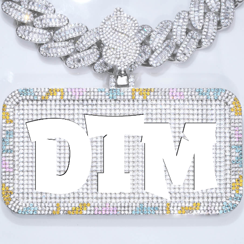CUSTOM LETTER NECKLACE 3D COLORFUL SQUARE