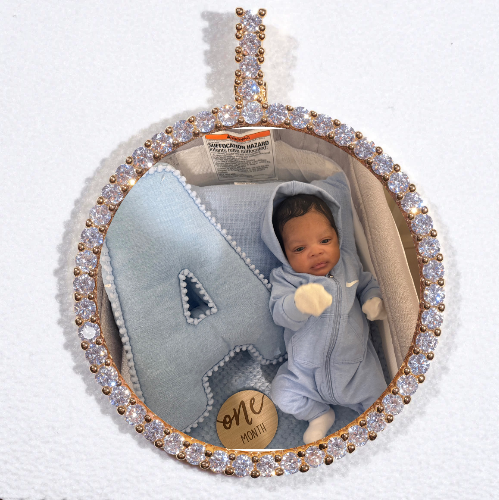 LARGE 3D CIRCLE CUSTOM PICTURE PENDANT