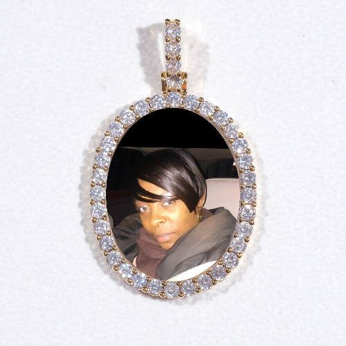 3D Oval Custom Picture Pendant
