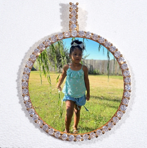 LARGE 3D CIRCLE CUSTOM PICTURE PENDANT