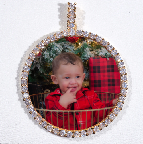 LARGE 3D CIRCLE CUSTOM PICTURE PENDANT