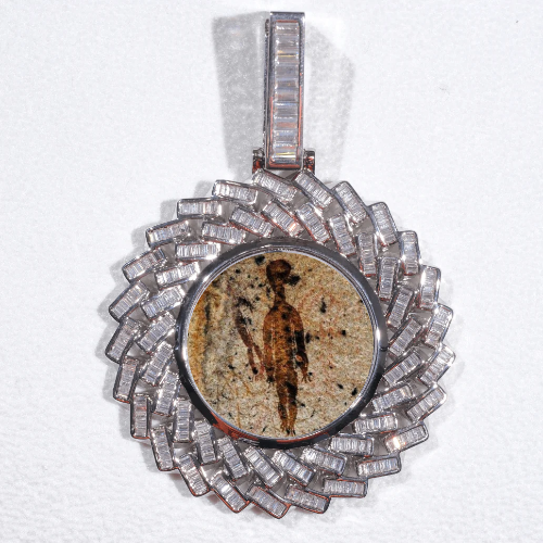 Large 3D Baguette Custom Picture Pendant