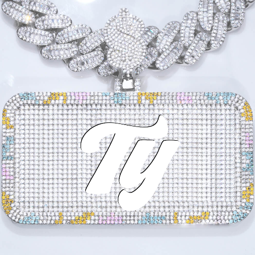 CUSTOM LETTER NECKLACE 3D COLORFUL SQUARE